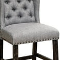 thumbnail image 3 of Wingback Fabric Counter Height Chair with Button Tufting, Set of 2, Gray- Saltoro Sherpi, 3 of 5