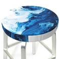 thumbnail image 3 of Disketp Blue White Fluid Art Funda Redonda para Taburete, Funda de Cojín para Silla de Bar Suave y Elástica-12 inch, 3 of 7