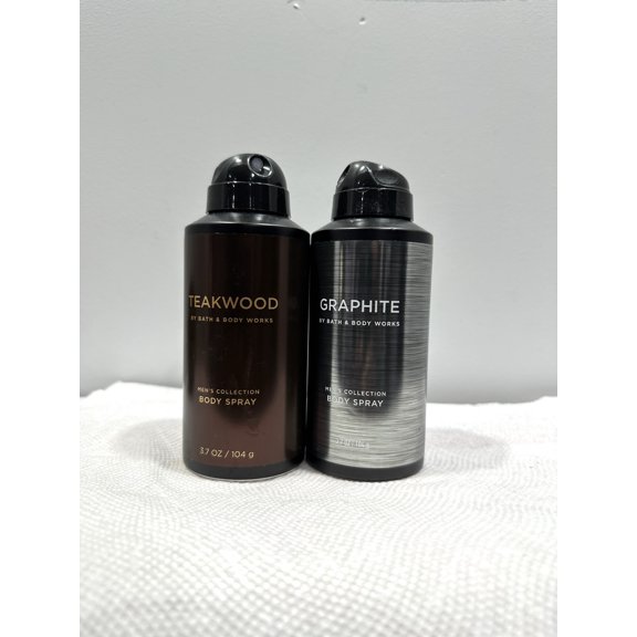 Bath & Body Works Men's Collection Body Spray 3.7 oz. Set of 2 Teakwood and Graphite