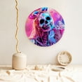 thumbnail image 3 of Honeii Neon Skull With Milkshake Print Elegant Bone China Decorative Plate, Porcelain Plate,Art Crafts,Ceramic Ornaments for Home Office Wall Decor-7in, 3 of 4
