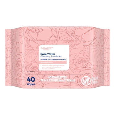 Equate Rose Water Cleansing Towelettes, 40 Count