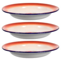 WASHWEPE 3 Pcs Platter Vintage Enamel Plate Tableware Travel 16x16cm Colorful