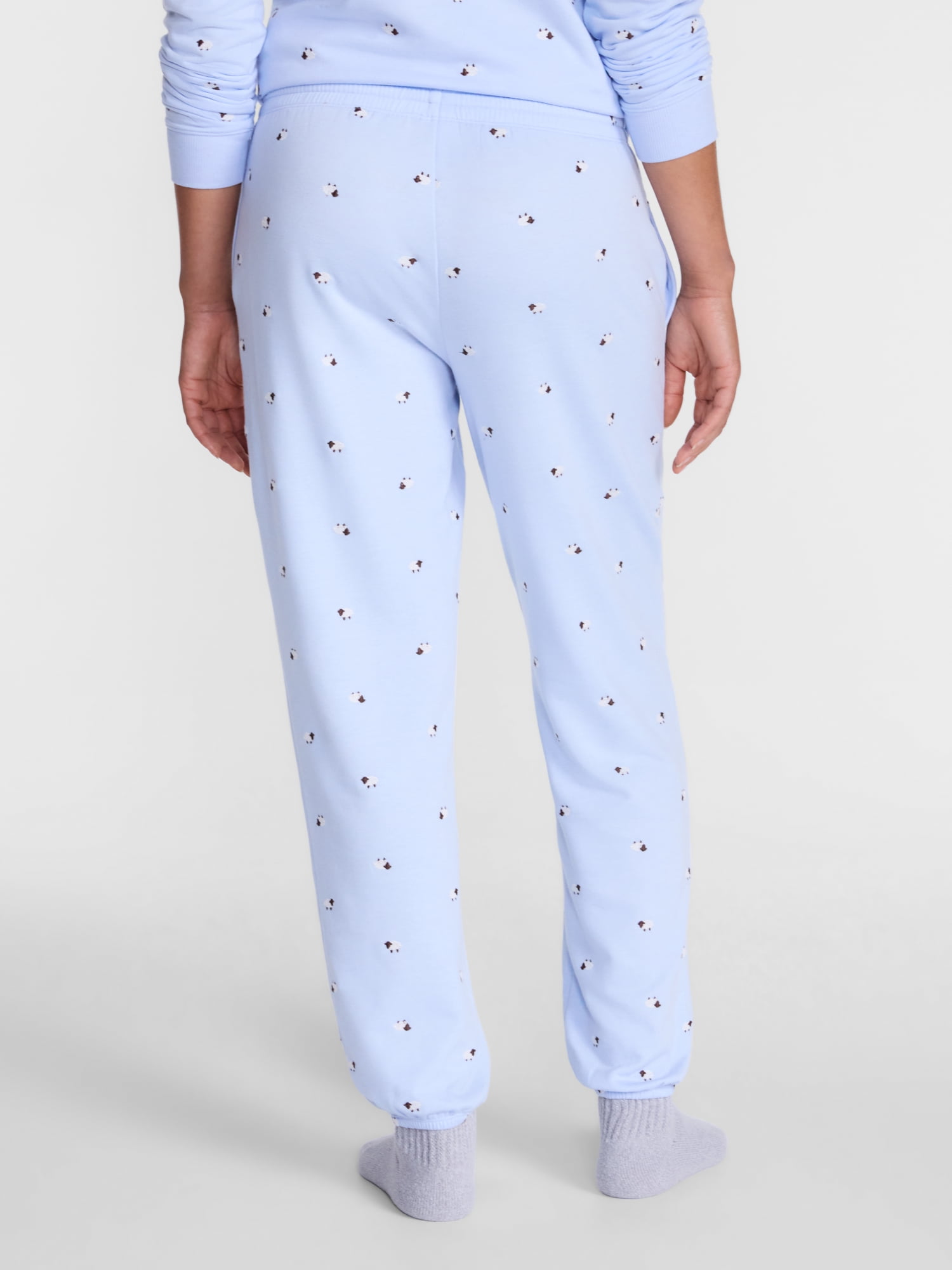 Joyspun Women's Fleece Sleep Pull On Jogger with Embroidery, Sizes XS to 3X