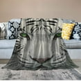 thumbnail image 2 of ONETECH White Tiger Throw Blanket Beautiful Portrait Tiger Decorative Soft Warm Cozy Flannel Plush Throws Blankets for Toddler Dog Cat, 2 of 6