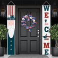 thumbnail image 1 of Independence Day Welcome Porch Sign Banners Patriotic Welcome Porch Sign 4th of July Polyester Door Sign Uncle Sam Hanging Banner Welcome Hanging Banner for Independence Day Veterans Day, 1 of 7