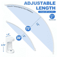 thumbnail image 3 of Adjustable Curved Shower Curtain Rod, 38 to 72 Inches, 0.9 mm Thick Aluminum, Wall Mounted, White, 3 of 7