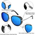 thumbnail image 3 of Gafas de sol punk de montura ancha redonda BR alta gama azul, 3 of 5