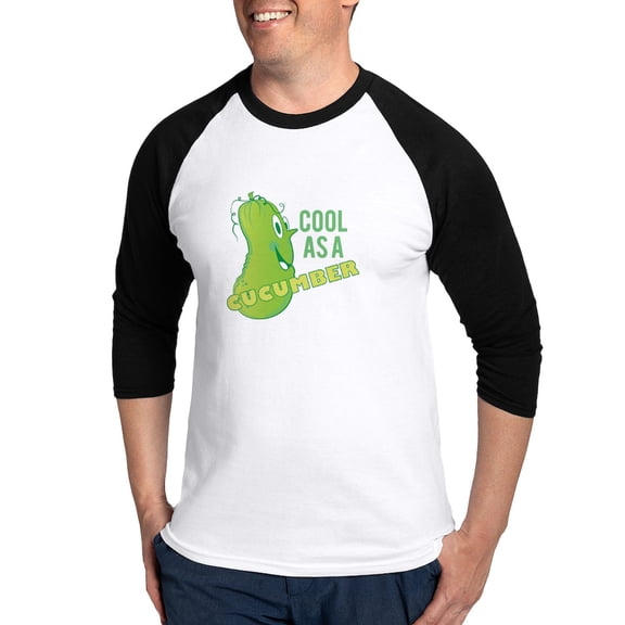 CafePress - Cool Cucumber Baseball Jersey - Cotton Baseball Jersey, 3/4 Raglan Sleeve Shirt