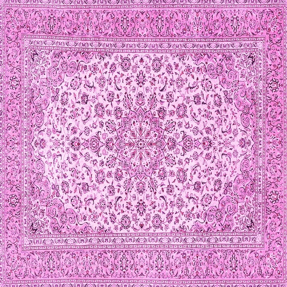 Ahgly Company Indoor Square Persian Pink Traditional Area Rugs, 7' Square