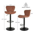 thumbnail image 3 of Hawsaiy Modern Bar Stools Set of 2, Adjustable Faux Leather Upholstered Swivel Bar Stools, Counter Height Bar Chairs with Back for Kitchen Island, Brown, 3 of 6