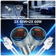 thumbnail image 2 of Cargador de coche Avatcen de 65 W y 4 puertos USB C con cable de 2 x 1,8 m para iPhone, 2 of 8