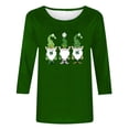 thumbnail image 5 of St. Patrick's Day Festive T-Shirt for Women Gnomes Shamrock Graphic Crewneck Long Sleeve Relaxed Fit Soft Breathable Holiday Tee Top, 5 of 7