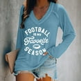 thumbnail image 2 of Oversized Tshirts for Women Football Is My Favorite Season V-Neck Long Sleeve Shirt - Football Lover Design Polyester Spandex Blend Tshirts Shirts for Women Comfort Colors Tshirt, 2 of 5