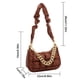 thumbnail image 3 of Bolso de hombro para mujer Bordado plisado PU Cadena de cuero Bolso para axilas (marrón oscuro) Tmvgtek Para Estrenar, 3 of 3