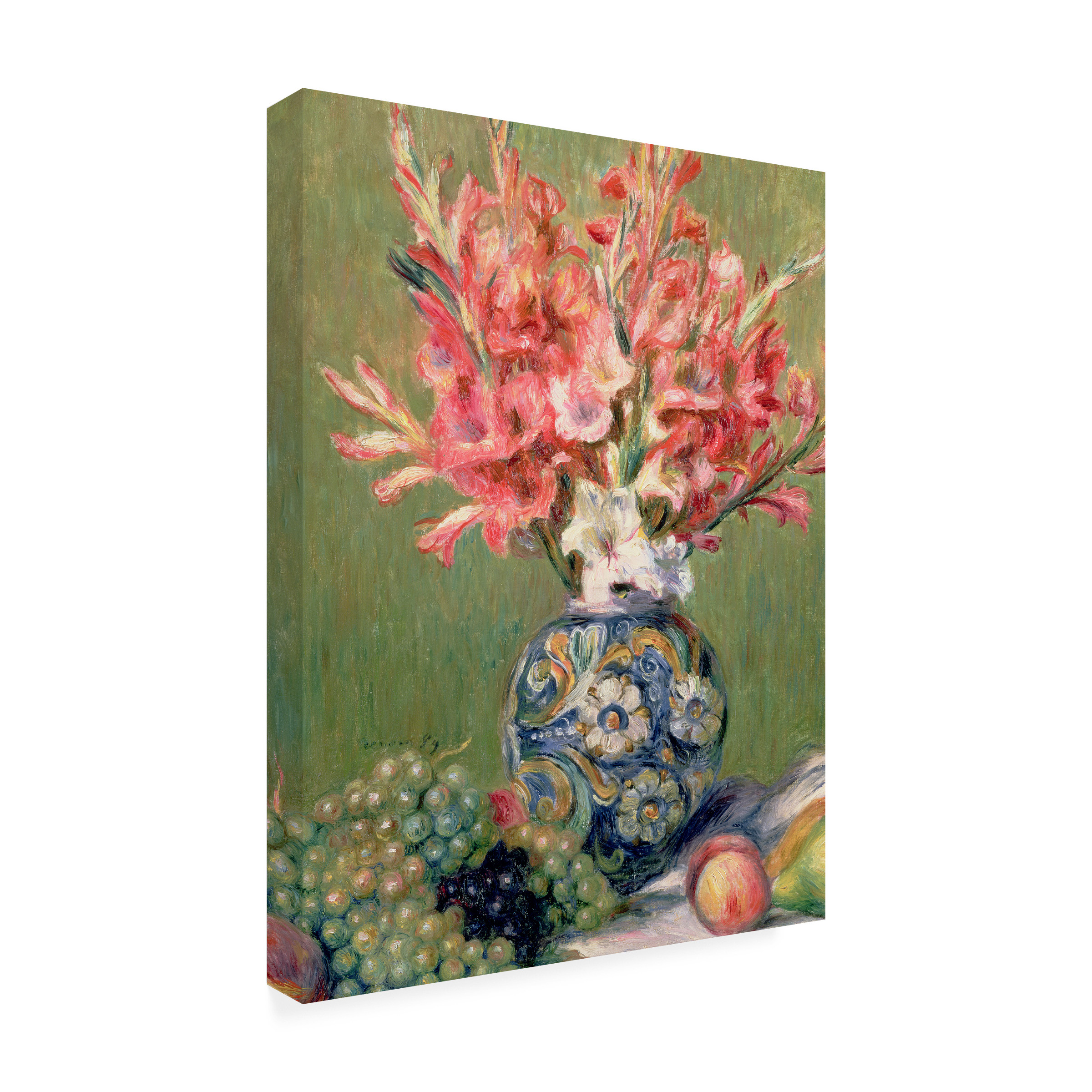 Trademark Fine Art Pierre Renoir Still life of Fruit and Flowers Canvas Wall Art - 18x24