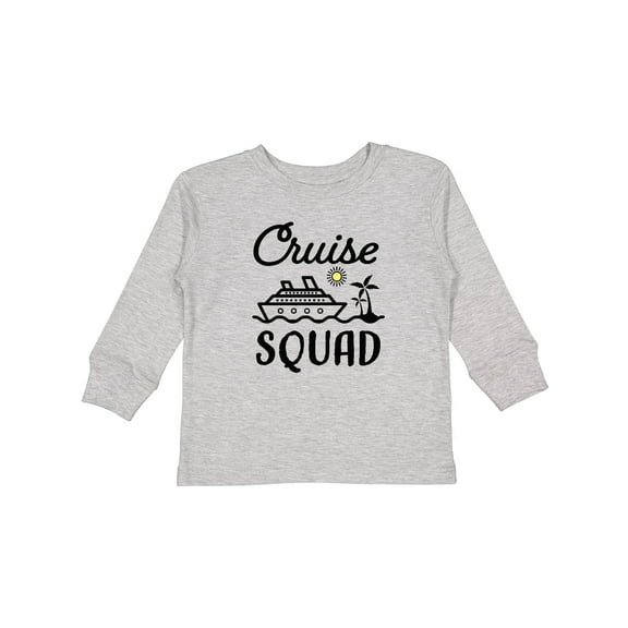Inktastic Cruise Squad with Vector Cruise Ship and Palm Trees Boys or Girls Long Sleeve Toddler T-Shirt