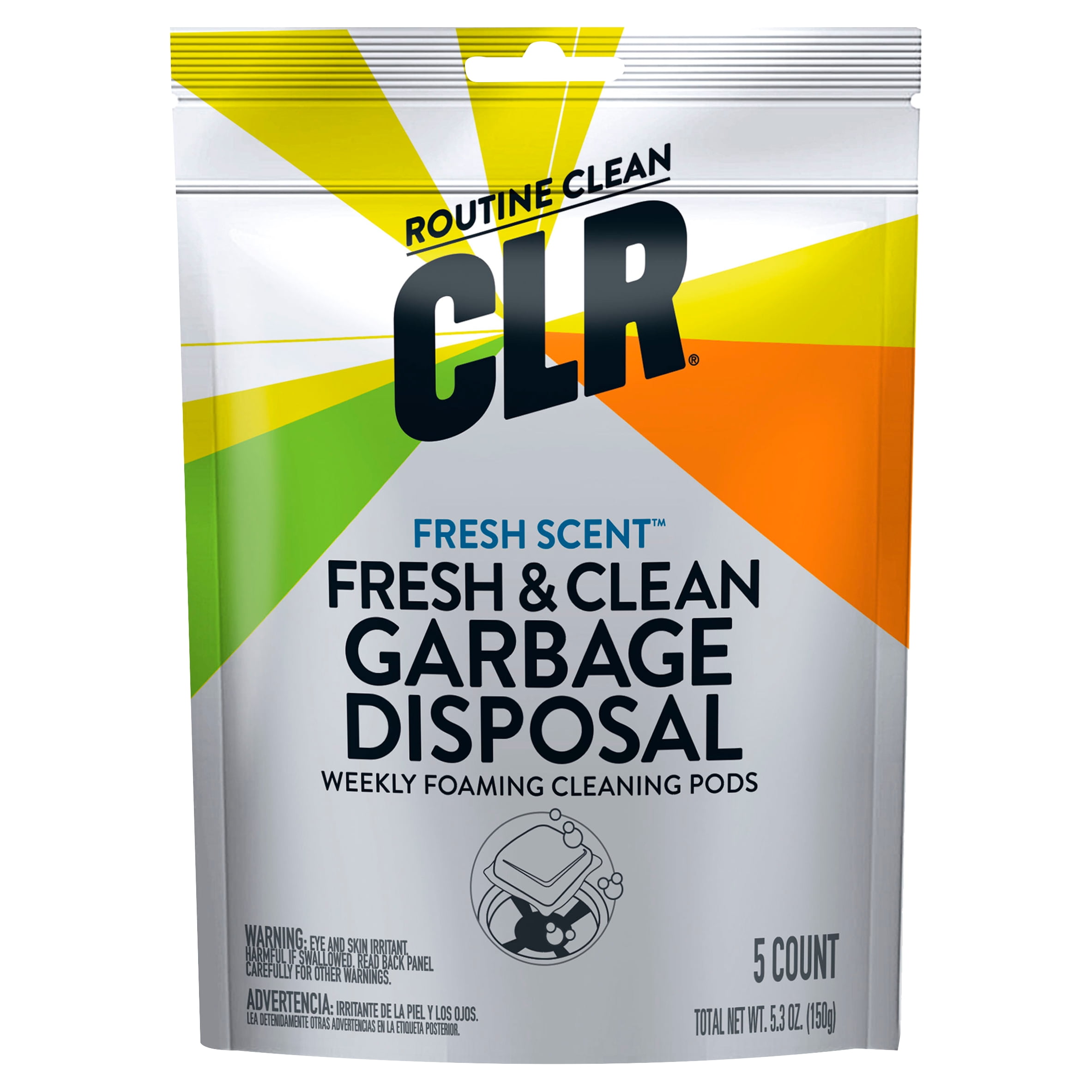CLR Fresh & Clean Garbage Disposal Cleaner Foaming Pods, 5ct, Fresh