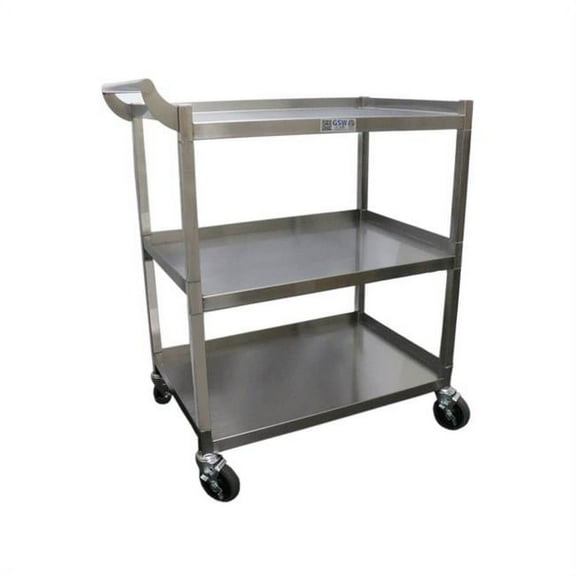 GSW C-31K GSW Stainless Steel Solid 1-Inch Tubular Utility Cart with 5-Inch Swivel Casters, NSF Approved