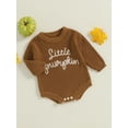 thumbnail image 3 of Suealasg Newborn Girl Boy Sweater Romper Baby Halloween Clothes 3 6 9 12 18 Months Infant Long Sleeve Letter Embroidery Knitted Sweater Bodysuit, 3 of 7