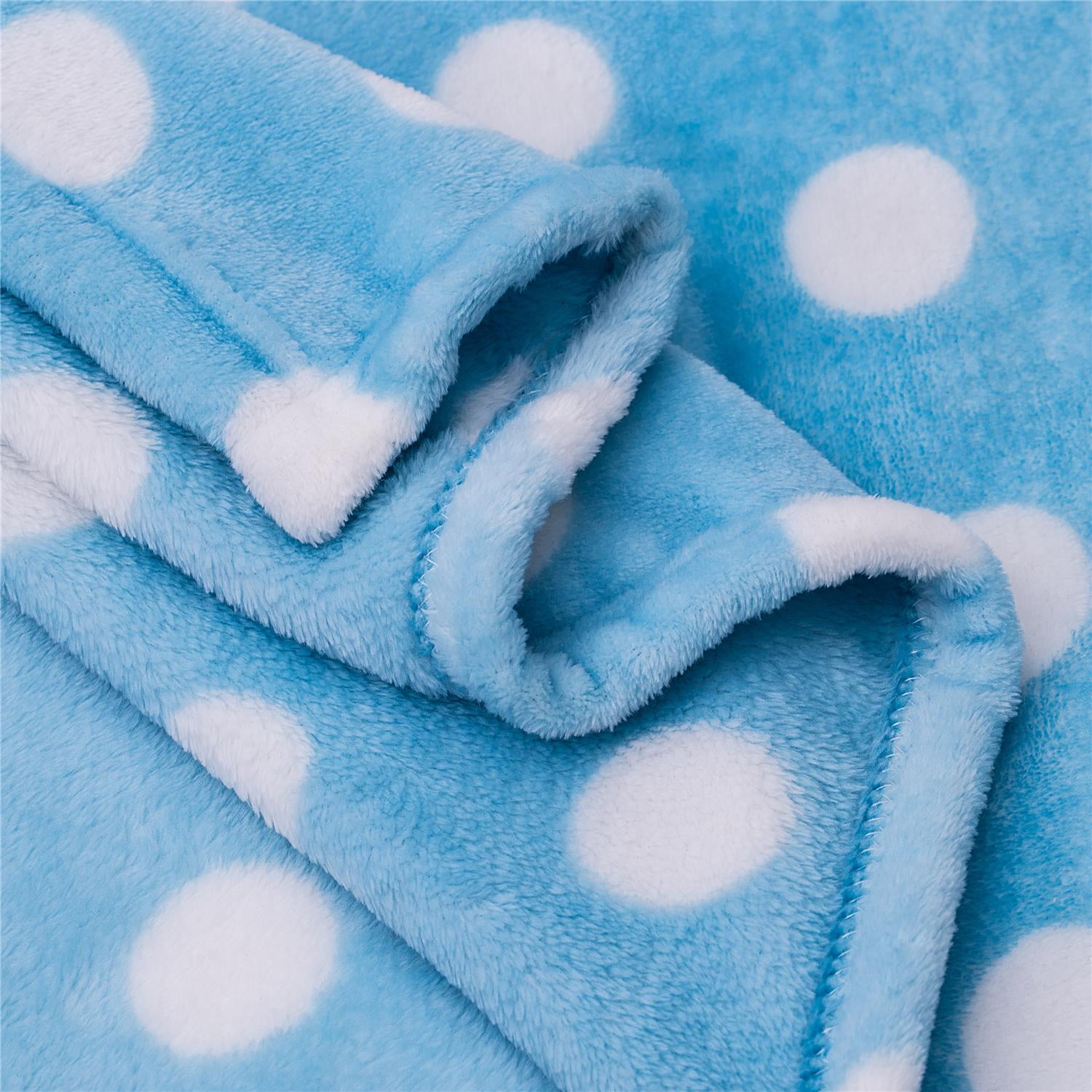 Soft Flannel Fleece Throw Blanket, 50" x 60", Light Blue and Gray, 2 Pieces