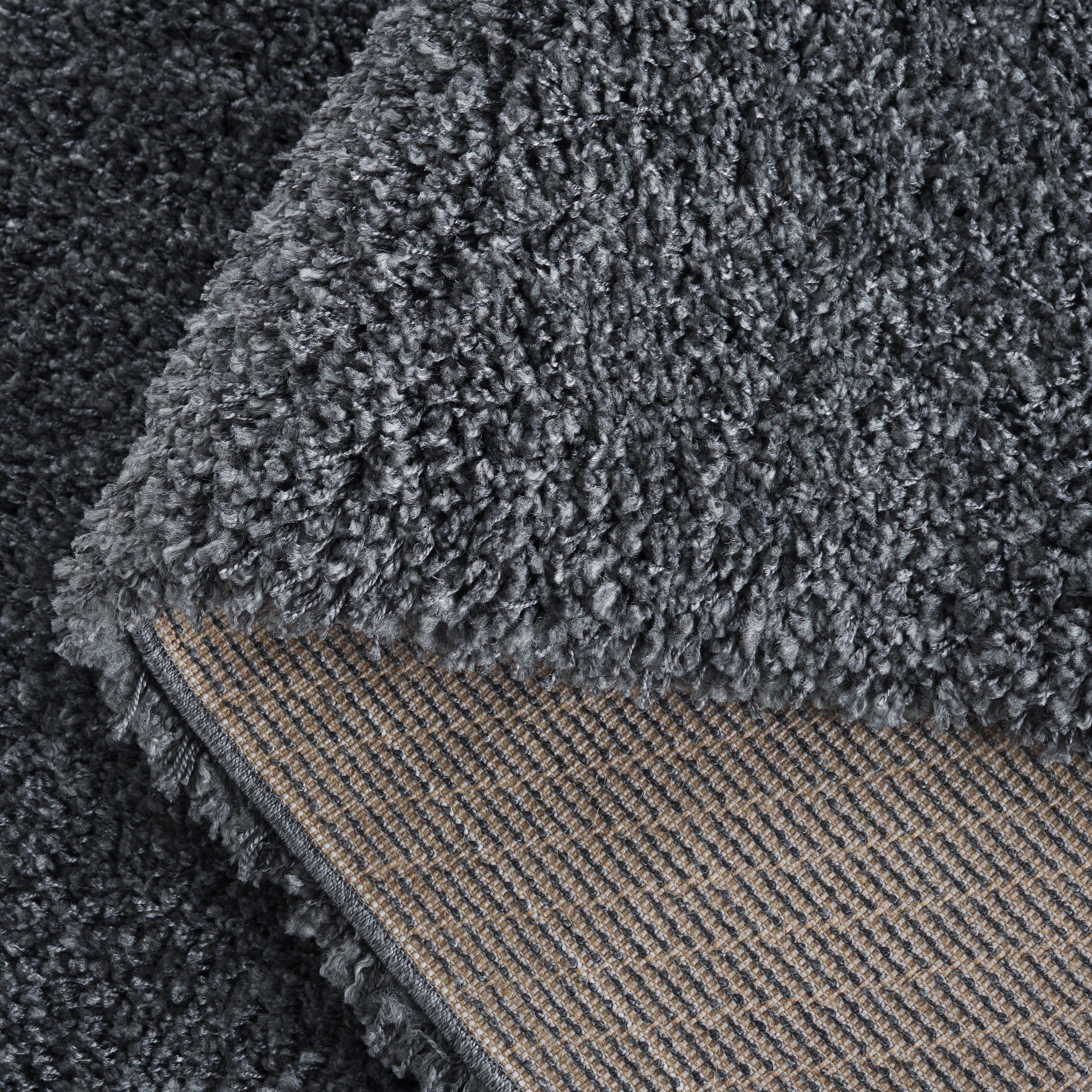 SAFAVIEH California Plush Solid Shag Area Rug, Dark Grey, 5'3" x 5'3" Round - Modern Design, Dark Grey, Non-Shedding & Easy Cleaning, Ultra Plush Thick Pile, Ideal for Living Room, Bedroom