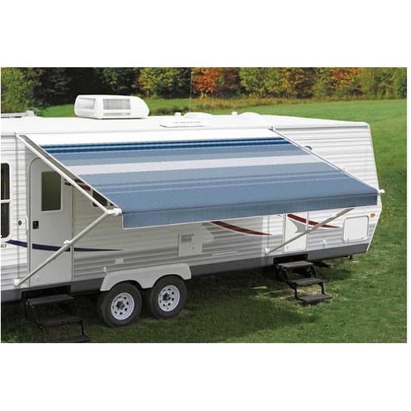 13-2 ft. Dune Stripe Ocean Blue - White