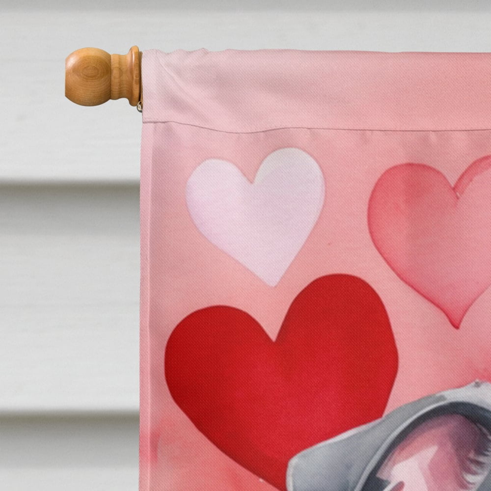 Whippet My Valentine House Flag 28 in x 40 in