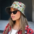 thumbnail image 3 of Cute Dinosaur and Leaves Pattern Bucket Hat Foldable Fisherman Outdoor Summer Camping Travel Hiking Caps for Men Women, 3 of 7