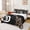 Black Brown D, variant on Feelyou Ribbon Monogrammed Bed Sheets for Girls, Cheetah Leopard Print Full Size Sheets, Black Brown, 4pcs, 1 Flat Sheet, 1 Fitted Sheet and 2 Pillowcases