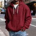thumbnail image 2 of Men Waffle Knit Half Zip Hoodie Sevevn Long Sleeve Drawstring Hooded Sweatshirt With Front Kangaroo Pocket For Casual Daily Wear Outdoor Activities And Weekend Street Outfits, 2 of 6