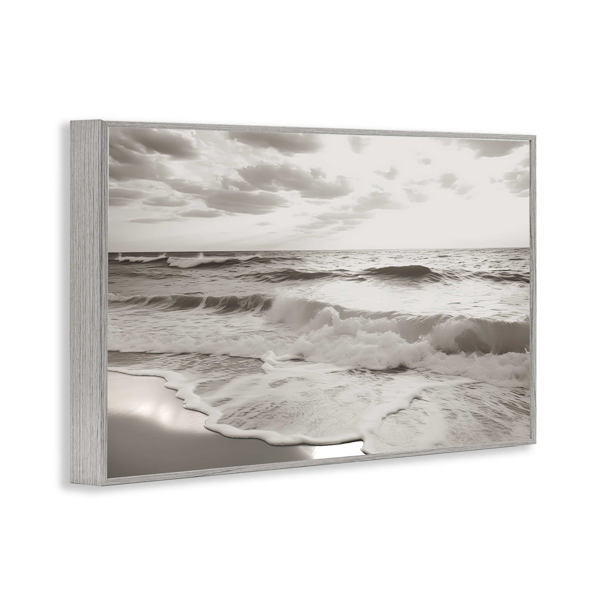 Beach View Reverie Gray Framed Giclee Art, design by Decent Exposures