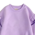 thumbnail image 7 of Frostluinai Girls Crewneck Sweatshirts Ruffle Trim Long Sleeve Cotton Pullover Basic Solid Color Sweat Shirt Fall Clothes 2-12 Years, 7 of 7