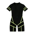 thumbnail image 2 of Yoodem Swimsuit for Women One Piece Swimsuit Women's Color Block Rash Guard Mesh Splicing Upf 50 Surf Suit Knee Length Wetsuit Tankini Swimsuits for Women Green S, 2 of 7