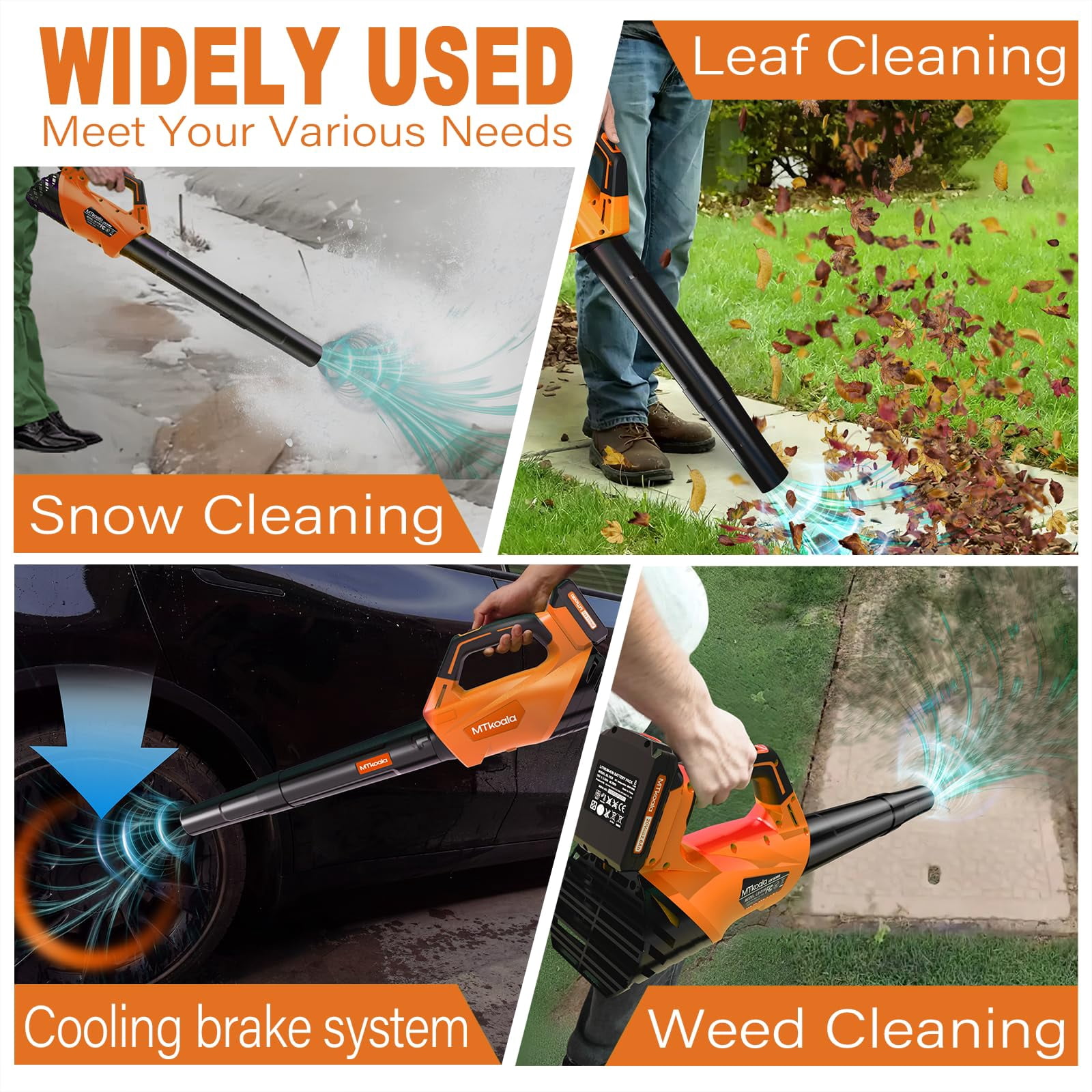 Cordless Leaf Blower, 2 * 20V 2.6AH Batteries and Fast Charger