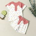 thumbnail image 5 of WOYY Kids Girls Summer Outfits Ice-Cream Print Short Sleeve T-Shirt Shorts Set, Sizes 2-12, 5 of 5