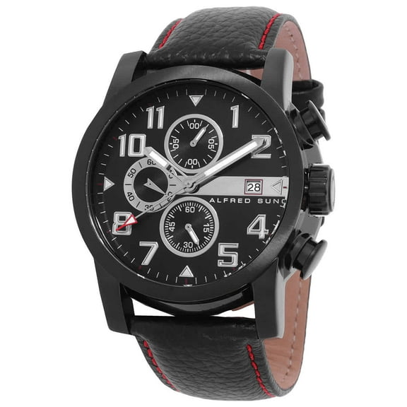 Alfred Sung Velox Chronograph Quartz Black Dial Men's Watch AS1601BL-1A