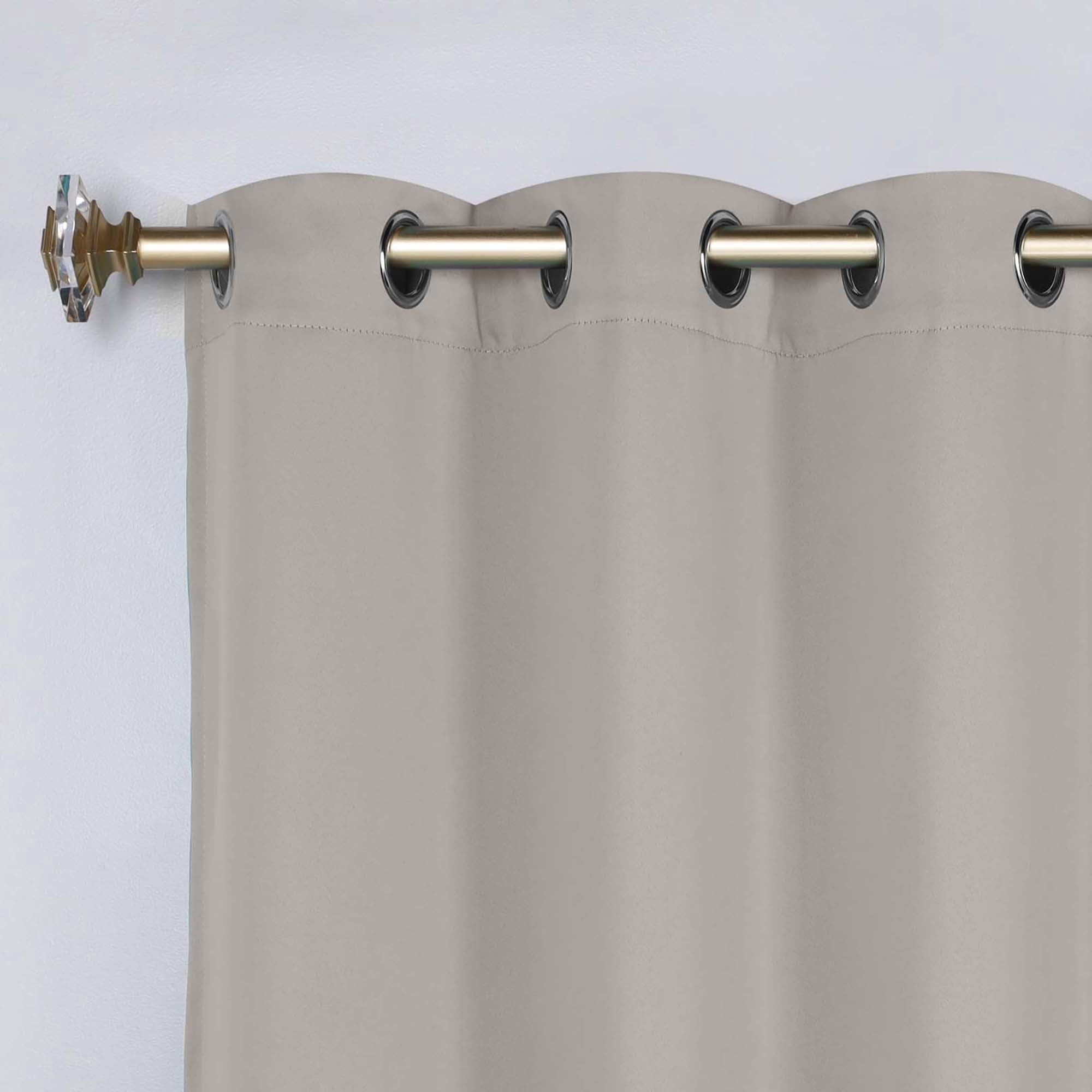 Superior Blackout Solid Light Filtering Grommet Curtain Panel Set, 46" x 108", Chrome