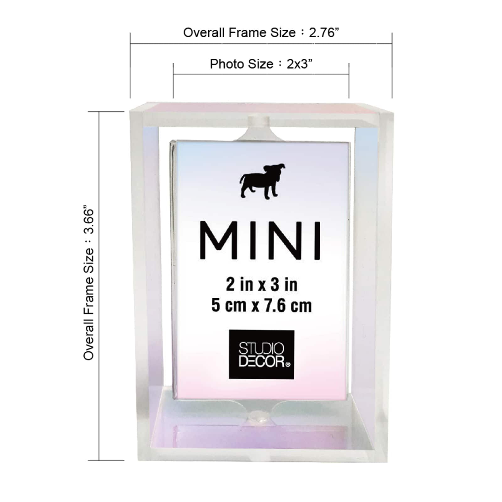 Mini Frame with Mat by Studio Decor : Gray, 2 x 3 Inches