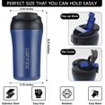 thumbnail image 4 of 2 In 1 Vacuum Insulated Hydra Coffee Mug - 400ml, Blue | Stainless Steel Travel Mug With 2 Drink Way - Hot & Cold With Lid & Reusable Straw, Spill Proof, 4 of 5