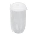 thumbnail image 4 of BRI Taza coctelera para ensaladas y comidas con tenedor, taza para ensalada fresca, recipiente para ensalada saludable, juego de recipientes para desayuno de verduras portátil, color blanco, 4 of 10