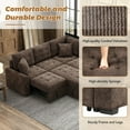 thumbnail image 4 of Modular Couch, 82.6" Modular Sectional Sofa with Wheels, USB Ports, Power Sockets, L-shape Sectional sofa for Living Room Apartment Office, Brown, 4 of 7