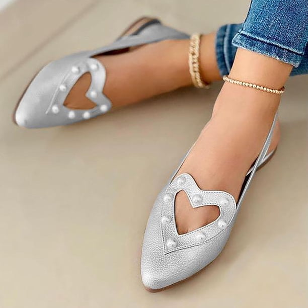 Zapatos casuales cómodos de perlas ahuecadas con punta en pico para mujer, zapatos individuales de tacón bajo cómodos y sólidos Wmkox8yii FOPL1698