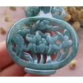 thumbnail image 4 of Certified Green Burma 100% Natural A Jade jadeite Pendant Phoenix Bird Lotus Flower Vase Necklace 660322 TN, 4 of 10