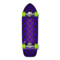 Yocaher Old School Longboard Complete - Checker Purple