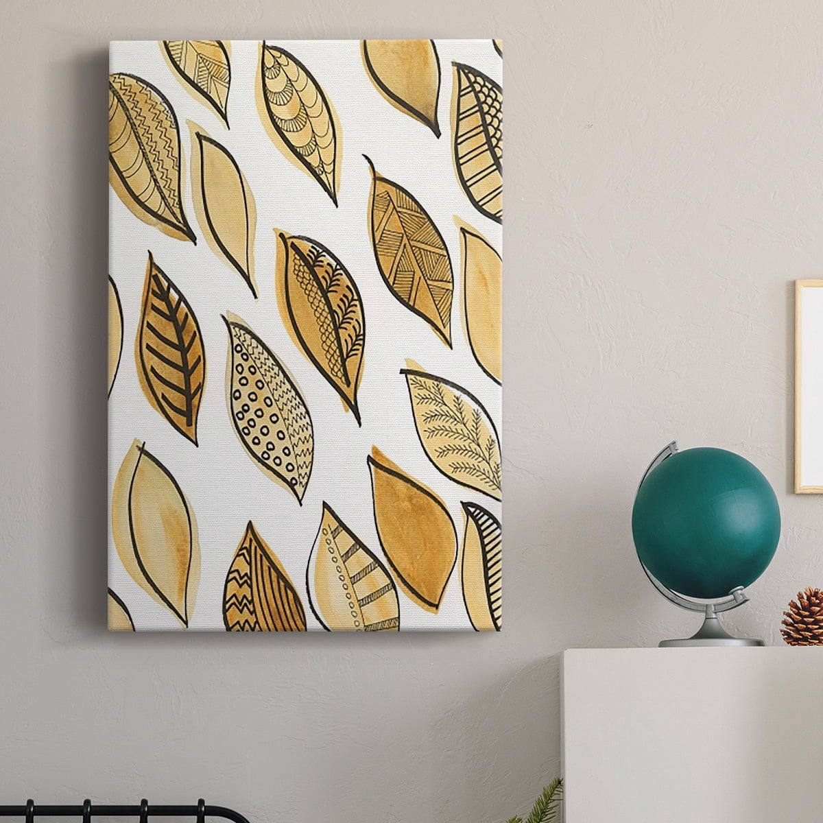 Patterned Leaf Shapes II Premium Gallery Wrapped Canvas - Ready to Hang