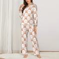 thumbnail image 2 of Hirioo love plaid fox for Women's Pajama Sets 2 Piece Pjs Women's Long-Sleeved Pajama Set Button Down Sleepwear,S-XXL-Large, 2 of 7