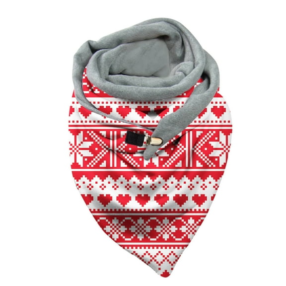 Aoochasliy Winter Scarfs Winter Women Print Button Soft Wrap Casual Warm Scarves Shawls