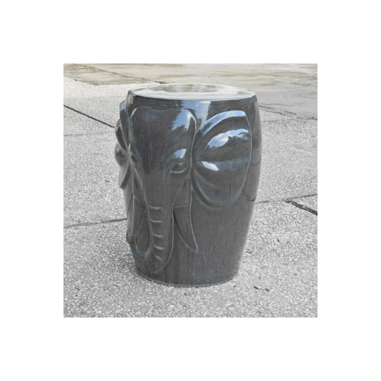 International Caravan Wild Elephant Drum Ceramic Garden Stool International Caravan Wild Elephant Drum Ceramic Garden Stool