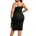 thumbnail image 7 of SMihono Women Summer Cami Slip Dress V Neck Plus Size Bodycon Dress Spaghetti Strap Dress Trendy Slde Split Dress Cocktali Party Dress Black 12, 7 of 7