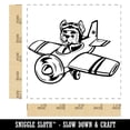thumbnail image 2 of Puppy Pilot Dog in Airplane Square Rubber Stamp Stamping Scrapbooking Crafting - Small 1.25in, 2 of 7